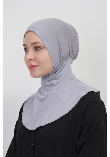 Pratik Esnek Likralı Boyunluklu Geçmeli Bone Gri