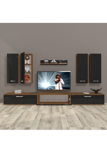 Decoraktiv Eko 8d Slm Tv Ünitesi Tv Sehpası Ceviz - Siyah