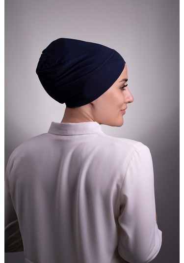 Lacivert Pratik Hazır Geçmeli Iç Bone Viskon Kumaş Çapraz Tek Ban Lacivert