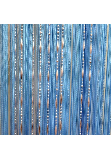 1mx2m Dekoratif Damla Zincir Boncuk Pencere Kapı Perdesi Perde İpi Kapı Oda Bölücü Mavi