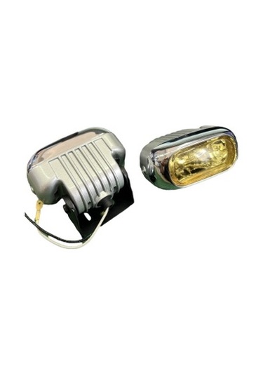 Sis Lambası Sarı Cam  Metal Nikelaj Çerçeveli