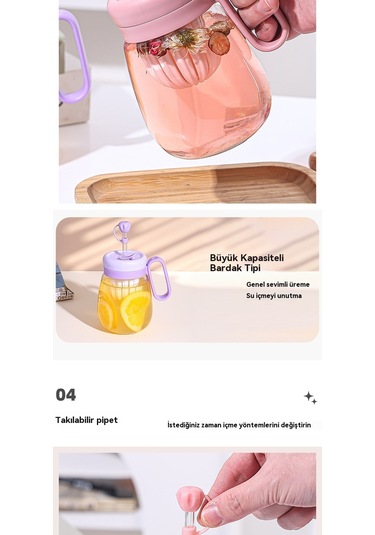 Jian Fan Kızoğrenciler İçin Beyaz Cam Su Bardağı Beyaz