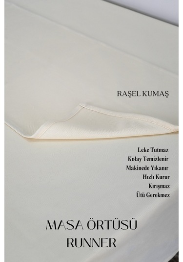 Smooth Set Masa Örtüsü Ve Runner Seti Sofra Bezi Çeyiz Seti Masa Örtüsü Ve Runner Krem