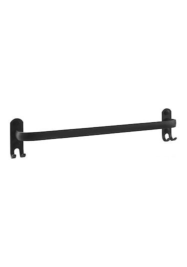 Xiyyadms Banyo Duvar Kurulu Bez Çubuğu - Su Geçirmez Uzay Alüminyum - 40cm Tek Çubuk - 10kg Yük Kapasitesi - Deliksiz Montaj Siyah