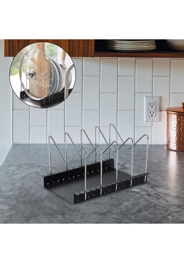 Suntek Pot Tava Kapağı Tutucu Raf Kesme Tahtası Raf Tutucu