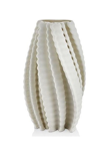 Lamedore Abstract Spıral Beyaz 3d Vazo 19x20x35 Cm Beyaz