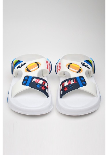 Günlük Unisex Çocuk Sandalet Esnek Kaymaz Taban Yazlık Ev Okul Kreş Ayakkabı Ps940-ps955 Beyaz - Lacivert
