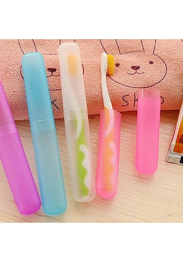 Pembe Yeni Taşınabilir Seyahat Yürüyüş Kamp Diş Fırçası Tutucu Kılıf Tüp Koruyucu Kapak Kutusu Pembe