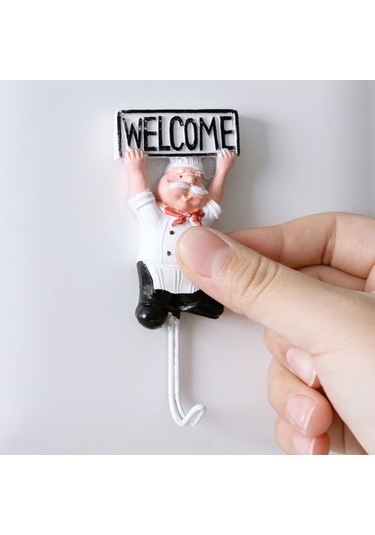 Dancemonkey Şekli Şef Paslanmaz Kancası Duvar Çelik 4'lü Paket Jp Ahşap