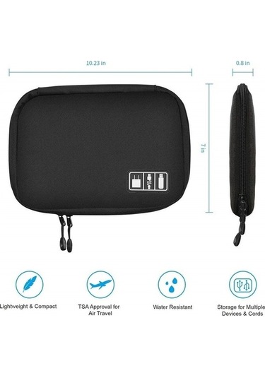 Dancemonkey Seyahat Kablo Düzenleyici Çanta Ev Eşyaları Kablo Yönetimi Fare Kulaklık Usb Şarj Tutacağı Altın Altın