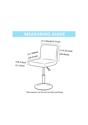 Wezone Siyah Su Geçirmez Gerdanlı Bar Tabure Örtüsü 4'lü Set - Esnek, Dayanıklı, Restoran/kafe İçin Uyumlu, 30-46 Cm Arka Yükseklik Siyah