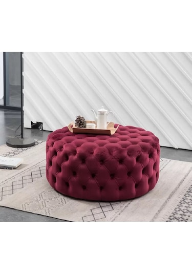 Deccostil Kapitoneli Yuvarlak Kapitoneli Puf/Orta Sehpa