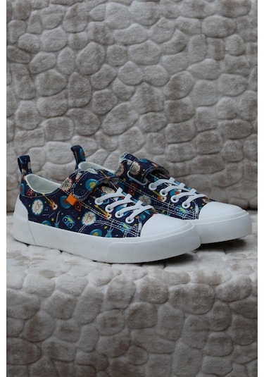Vicco 346.f24y.141-11 Lee Saks Mavi Keten Sneaker Erkek Çocuk Ayakkabı 001