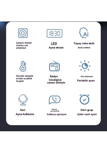 Akıllı Bluetooth Sesli Elektronik Çok Fonksiyonlu Saat Mini Program Sürümü