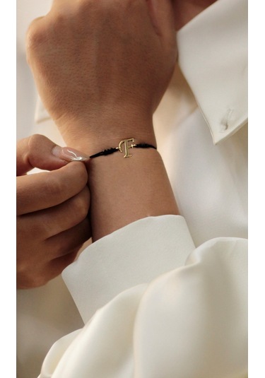 Diamine 14 Ayar Altın Harf İp Bileklik Sarı Altın