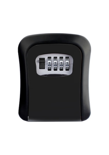 Kangvka Alüminyum 4 Basamaklı Kombinasyonlu Anahtar Saklama Kutusu, Toz Kapaklı, Gözlük/duvar Montajlı, Güvenli Depolama, Siyah, Ks008 Diğer