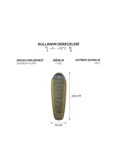 Freecamp Trekker Mummy Uyku Tulumu-yeşil Yeşil