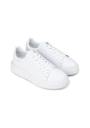 Deery Erkek Hakiki Deri Beyaz Sneaker Ayakkabı - 04651mbyze01