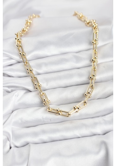 Pirinç Gold Renk Tifani Model Kadın Kolye Altın - Beyaz 63790844