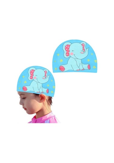 Yüzme Şapkası Nefes Yüksek Elastik Çabuk Kuruyan Kulak Koruyucu Karikatür Baskı Yüzme Havuzu Şapkası Çocuklar İçin Fish Çok Renkli