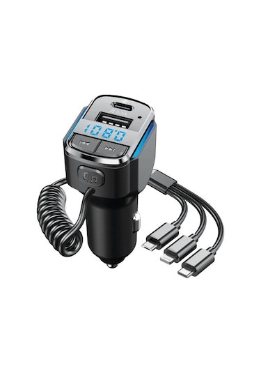 Hytech Hy-xcb50 Usb 5v 3.1a Led Ekran Usb Siyah 3 İn 1 Şarj Kablolu Bluetooth Fm Transmitter