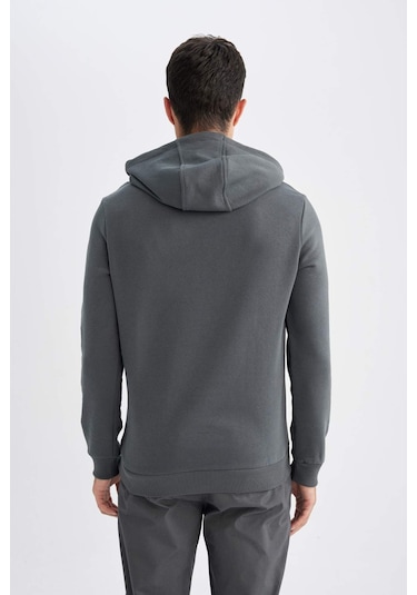 DeFacto Regular Fit Kapüşonlu Baskılı Kalın Sweatshirt L5850AZ24AUGN807