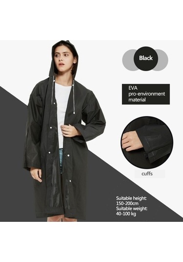 Marlux Eleven Market Raıncoat Eva Unisex Siyah Yağmurluk Siyah