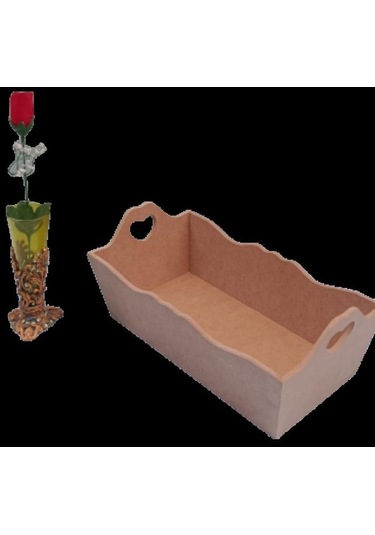 Hobi Dekoratif Model Ekmek Tepsisi Ahşap Mdf Kalpli El Yapımı