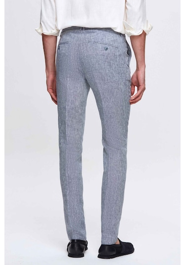 Ds Damat Slim Fit Lacivert Düz %100 Keten Jogger Pantolon 4hc03s2063230 101