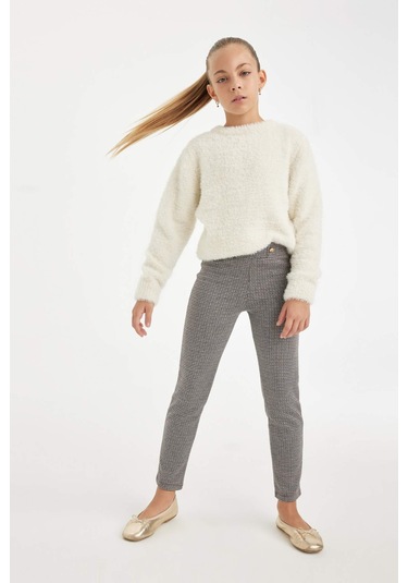 DeFacto Kız Çocuk Basic Düz Standart Boy Tayt D3236A824WNBN323