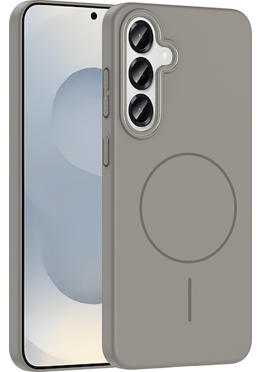 Galaxy S25 Kılıf Magsafe Şarj Özellikli Ruby Sert Kılıf Gri