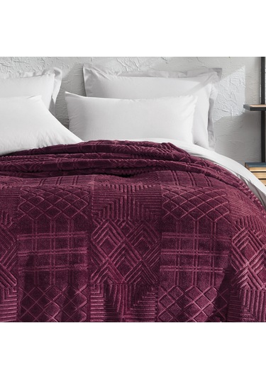 Yataş Bedding Nova Emboss Çift Kişilik Battaniye Vişne