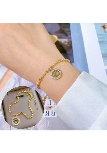 Dancemonkey Titanyum Çelik Hip Hop Bilezik Altın Moda Temperament Basit Bilezik-gsl61/ Altın