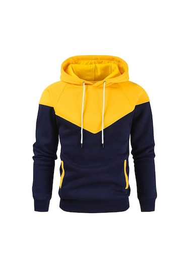 Erkek Patchwork Kapşonlu Kazak Hoodies Giyim Rahat Gevşek Polar Sıcak Sokak Giyimi Erkek Moda Sonbahar Kış Spor Dış Giyim Yeşil