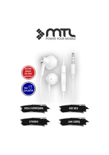 Tak Çalıştır Stero 3.5mm Jack Kulaklık Mikrofonlu - Extra Bass Diğer