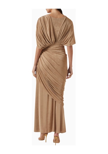 Ac By Aanchal Chanda Draped Maxi Kadın Elbise Bej