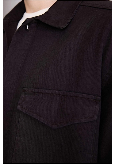 Defacto %100 Pamuk Boxy Fit Gömlek F7124ax26spbn337 Kahve-bn337