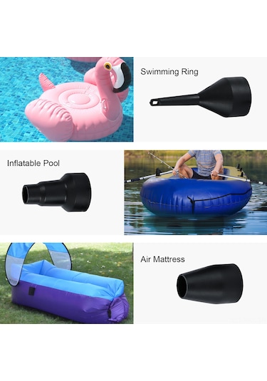 Kosona 12v Araç Dışarı Elektrikli Hızlı Şişirici/boşaltıcı, 3 Uçlu, Taşınabilir Abs Materyal, Havlu-sofa-oyuncağa Uygun Pl-8103