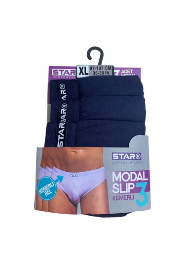 Star 109 Erkek 3'lü Modal Slip Lacivert