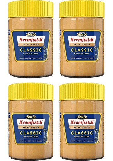 Gold Fıstık Ezmesi Classic Şekersiz 340 Gr X 4 Adet