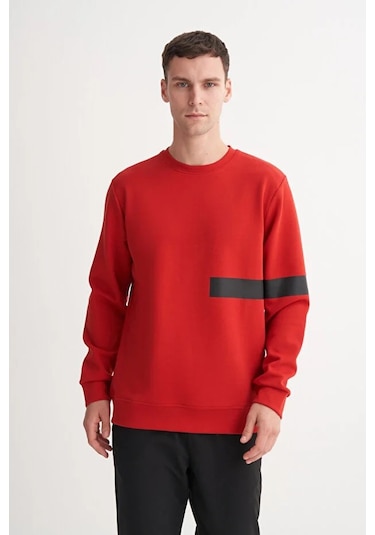 Cazador Dynamic Regular Fit Pamuk Karışımlı Scuba Sweatshirt Kırmızı