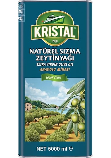 Kristal Anadolu Mirası Natürel Sızma Zeytinyağı Teneke 5 L