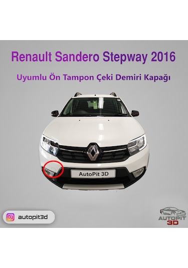 Renault Sandero Stepway 2016 Ön Tampon Çeki Demiri Kapağı