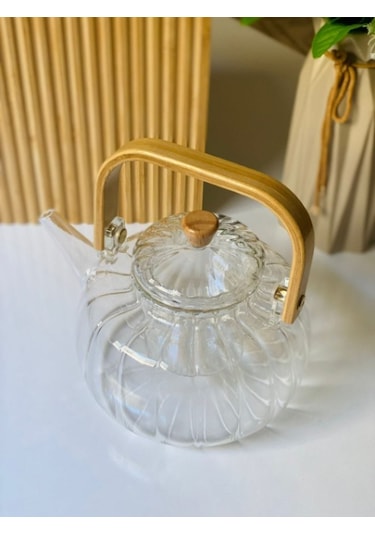 Ahşap Saplı Cam Çizgili Demlik Diğer