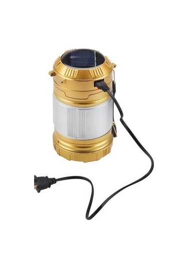 Güneş Enerjili Şarj Edilebilir Usb Girişli Kamp Feneri Kt-611 Sarı