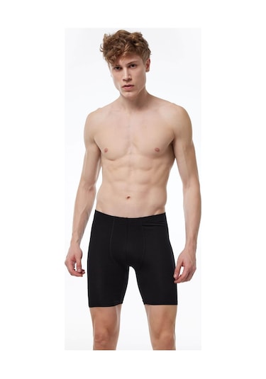Malabadi 018 Erkek Uzun Paçalı Modal Boxer-Siyah