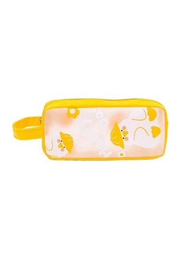 Şeffaf Karikatür Sevimli Kalem Kutusu Şeker Renkli Kalem Çantası Öğrenciler Için Renkli Ayı Saklama Kılıfı Kırtasiye Ofis Malzemeleri Ls4o0n Açık Sarı