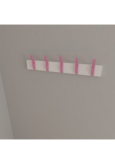 Hepsi3boyutlu Modern Duvar & Kapı Kanca Askılık - 6 Adet Pembe Kanca Askılık - Model No : 3 Pembe