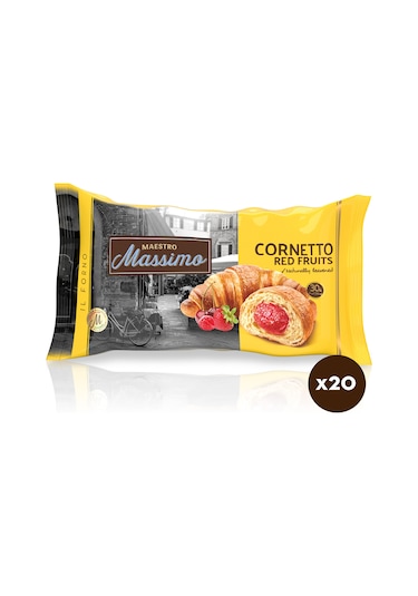 Cornetto Red Fruits (Kruvasan Kırmızı Meyveli) 45 Gram 20 Adet (1 Kutu)