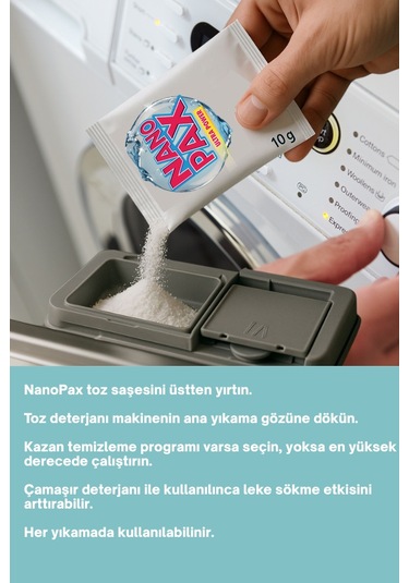 Çamaşır Makinesi Temizleyici Toz Bakım Saşesi 12 Adet X 10gr